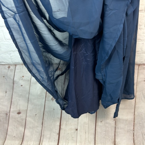 BloomChic Blue Sleeveless Frill Trim Belted Mock Neck Pocket Dress Plus Size 3X - Picture 6 of 7